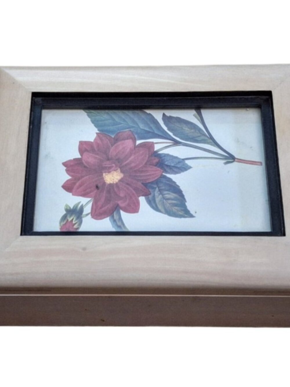 Vintage Dansk Wooden Picture Memory Keepsake Box 8"x6"x2"